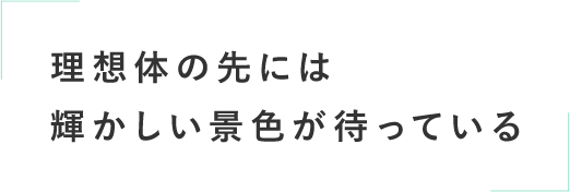 理想体の先には輝かしい景色が待っている